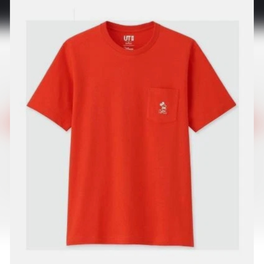 Uniqlo Disney Red Short Sleeve Pocket Tee